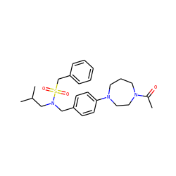 CC(=O)N1CCCN(c2ccc(CN(CC(C)C)S(=O)(=O)Cc3ccccc3)cc2)CC1 ZINC000147290864