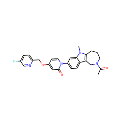 CC(=O)N1CCCc2c(c3ccc(-n4ccc(OCc5ccc(F)cn5)cc4=O)cc3n2C)C1 ZINC000146834519