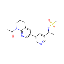 CC(=O)N1CCCc2cc(-c3cncc([C@@H](C)NS(C)(=O)=O)c3)cnc21 ZINC001772581044