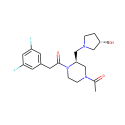 CC(=O)N1CCN(C(=O)Cc2cc(F)cc(F)c2)[C@@H](CN2CC[C@H](O)C2)C1 ZINC000026285129