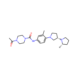 CC(=O)N1CCN(C(=O)Nc2ccc(N3CC[C@H](N4CCC[C@@H]4C)C3)c(C)c2)CC1 ZINC000059260778