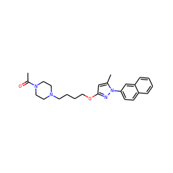 CC(=O)N1CCN(CCCCOc2cc(C)n(-c3ccc4ccccc4c3)n2)CC1 ZINC000095555302