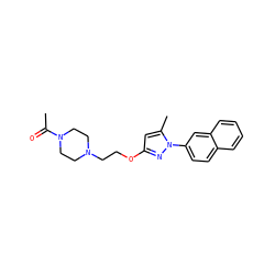 CC(=O)N1CCN(CCOc2cc(C)n(-c3ccc4ccccc4c3)n2)CC1 ZINC000095553805