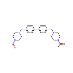 CC(=O)N1CCN(Cc2ccc(-c3ccc(CN4CCN(C(C)=O)CC4)cc3)cc2)CC1 ZINC000040567877