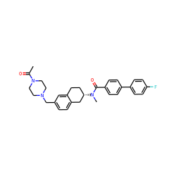 CC(=O)N1CCN(Cc2ccc3c(c2)CC[C@H](N(C)C(=O)c2ccc(-c4ccc(F)cc4)cc2)C3)CC1 ZINC000038149884