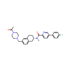 CC(=O)N1CCN(Cc2ccc3c(c2)CC[C@H](N(C)C(=O)c2ccc(-c4ccc(F)cc4)cn2)C3)CC1 ZINC000038149885