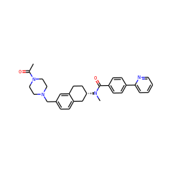 CC(=O)N1CCN(Cc2ccc3c(c2)CC[C@H](N(C)C(=O)c2ccc(-c4ccccn4)cc2)C3)CC1 ZINC000038149886