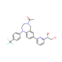 CC(=O)N1CCN(c2ccc(C(F)(F)F)cc2)c2ccc(-c3cccc([C@H](O)CO)n3)cc2C1 ZINC000473112965