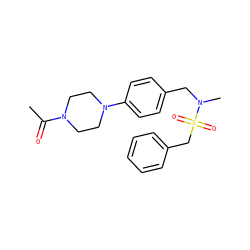 CC(=O)N1CCN(c2ccc(CN(C)S(=O)(=O)Cc3ccccc3)cc2)CC1 ZINC000147262248
