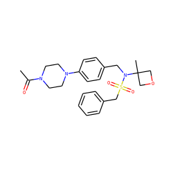 CC(=O)N1CCN(c2ccc(CN(C3(C)COC3)S(=O)(=O)Cc3ccccc3)cc2)CC1 ZINC000147232412