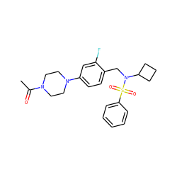 CC(=O)N1CCN(c2ccc(CN(C3CCC3)S(=O)(=O)c3ccccc3)c(F)c2)CC1 ZINC000147232193