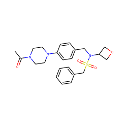 CC(=O)N1CCN(c2ccc(CN(C3COC3)S(=O)(=O)Cc3ccccc3)cc2)CC1 ZINC000147261754