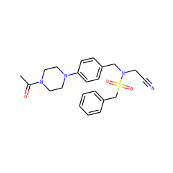 CC(=O)N1CCN(c2ccc(CN(CC#N)S(=O)(=O)Cc3ccccc3)cc2)CC1 ZINC000147279724