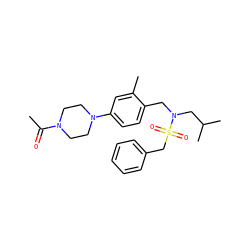 CC(=O)N1CCN(c2ccc(CN(CC(C)C)S(=O)(=O)Cc3ccccc3)c(C)c2)CC1 ZINC000147284815
