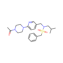 CC(=O)N1CCN(c2ccc(CN(CC(C)C)S(=O)(=O)Cc3ccccc3)cn2)CC1 ZINC000147233111