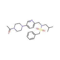 CC(=O)N1CCN(c2ccc(CN(CC(C)C)S(=O)(=O)Cc3ccccc3)nc2)CC1 ZINC000147234554