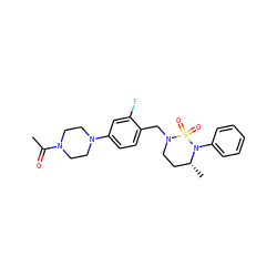 CC(=O)N1CCN(c2ccc(CN3CC[C@@H](C)N(c4ccccc4)S3(=O)=O)c(F)c2)CC1 ZINC000169710359