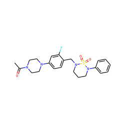 CC(=O)N1CCN(c2ccc(CN3CCCN(c4ccccc4)S3(=O)=O)c(F)c2)CC1 ZINC000169710350