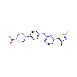 CC(=O)N1CCN(c2ccc(Nc3nccc(-c4sc(C)nc4C)n3)cc2)CC1 ZINC000034105115