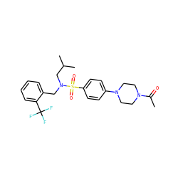 CC(=O)N1CCN(c2ccc(S(=O)(=O)N(Cc3ccccc3C(F)(F)F)CC(C)C)cc2)CC1 ZINC000145585062