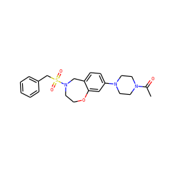 CC(=O)N1CCN(c2ccc3c(c2)OCCN(S(=O)(=O)Cc2ccccc2)C3)CC1 ZINC000144466035
