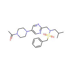 CC(=O)N1CCN(c2cnc(CN(CC(C)C)S(=O)(=O)Cc3ccccc3)nc2)CC1 ZINC000147251427