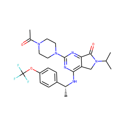 CC(=O)N1CCN(c2nc(N[C@H](C)c3ccc(OC(F)(F)F)cc3)c3c(n2)C(=O)N(C(C)C)C3)CC1 ZINC000084633914