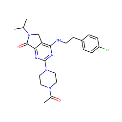 CC(=O)N1CCN(c2nc(NCCc3ccc(Cl)cc3)c3c(n2)C(=O)N(C(C)C)C3)CC1 ZINC000084632196