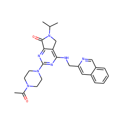 CC(=O)N1CCN(c2nc(NCc3cc4ccccc4cn3)c3c(n2)C(=O)N(C(C)C)C3)CC1 ZINC000043200629
