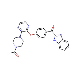 CC(=O)N1CCN(c2nccnc2Oc2ccc(C(=O)c3nc4ccccc4[nH]3)cc2)CC1 ZINC000103285391