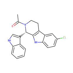 CC(=O)N1CCc2c([nH]c3ccc(Cl)cc23)[C@@H]1c1c[nH]c2ccccc12 ZINC000049803799