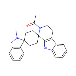 CC(=O)N1CCc2c([nH]c3ccccc23)C12CCC(c1ccccc1)(N(C)C)CC2 ZINC000114385691