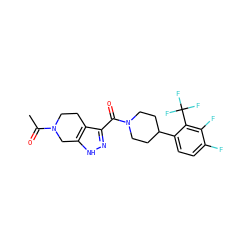 CC(=O)N1CCc2c(C(=O)N3CCC(c4ccc(F)c(F)c4C(F)(F)F)CC3)n[nH]c2C1 ZINC001772608086