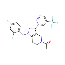 CC(=O)N1CCc2c(c(-c3cc(C(F)(F)F)ccn3)nn2Cc2ccc(F)cc2F)C1 ZINC000204896695