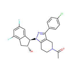 CC(=O)N1CCc2c(c(-c3ccc(Cl)cc3)nn2[C@@H]2c3cc(F)cc(F)c3C[C@H]2O)C1 ZINC000206917293
