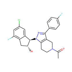 CC(=O)N1CCc2c(c(-c3ccc(F)cc3)nn2[C@@H]2c3cc(Cl)cc(F)c3C[C@H]2O)C1 ZINC000206902628