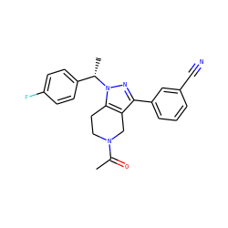 CC(=O)N1CCc2c(c(-c3cccc(C#N)c3)nn2[C@@H](C)c2ccc(F)cc2)C1 ZINC000204890727