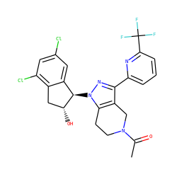 CC(=O)N1CCc2c(c(-c3cccc(C(F)(F)F)n3)nn2[C@@H]2c3cc(Cl)cc(Cl)c3C[C@H]2O)C1 ZINC000206902511