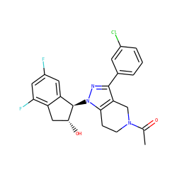CC(=O)N1CCc2c(c(-c3cccc(Cl)c3)nn2[C@@H]2c3cc(F)cc(F)c3C[C@H]2O)C1 ZINC000206913833