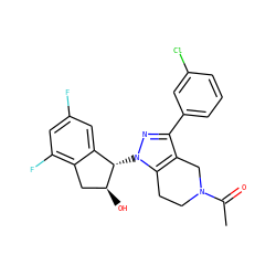 CC(=O)N1CCc2c(c(-c3cccc(Cl)c3)nn2[C@H]2c3cc(F)cc(F)c3C[C@@H]2O)C1 ZINC000206888109