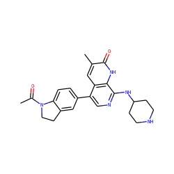 CC(=O)N1CCc2cc(-c3cnc(NC4CCNCC4)c4[nH]c(=O)c(C)cc34)ccc21 ZINC000473136204