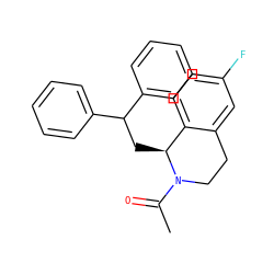 CC(=O)N1CCc2cc(F)ccc2[C@@H]1CC(c1ccccc1)c1ccccc1 ZINC000028455487