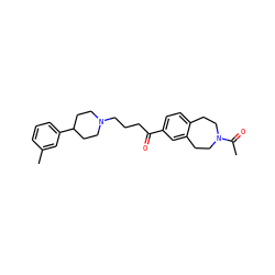 CC(=O)N1CCc2ccc(C(=O)CCCN3CCC(c4cccc(C)c4)CC3)cc2CC1 ZINC000073160435