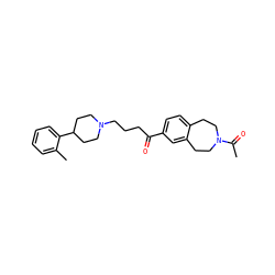 CC(=O)N1CCc2ccc(C(=O)CCCN3CCC(c4ccccc4C)CC3)cc2CC1 ZINC000073159090