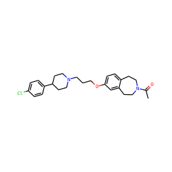 CC(=O)N1CCc2ccc(OCCCN3CCC(c4ccc(Cl)cc4)CC3)cc2CC1 ZINC000073160046