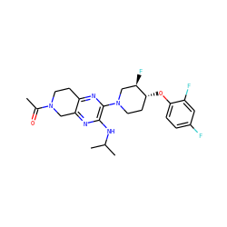 CC(=O)N1CCc2nc(N3CC[C@@H](Oc4ccc(F)cc4F)[C@H](F)C3)c(NC(C)C)nc2C1 ZINC001772631635
