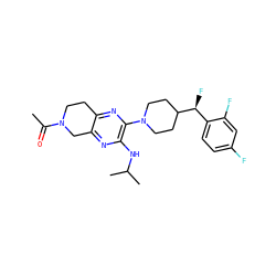 CC(=O)N1CCc2nc(N3CCC([C@@H](F)c4ccc(F)cc4F)CC3)c(NC(C)C)nc2C1 ZINC001772585774