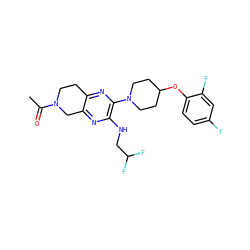 CC(=O)N1CCc2nc(N3CCC(Oc4ccc(F)cc4F)CC3)c(NCC(F)F)nc2C1 ZINC001772600908