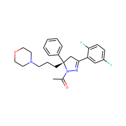CC(=O)N1N=C(c2cc(F)ccc2F)C[C@@]1(CCCN1CCOCC1)c1ccccc1 ZINC000028827202