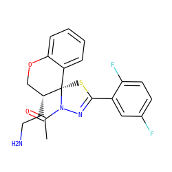 CC(=O)N1N=C(c2cc(F)ccc2F)S[C@]12c1ccccc1OC[C@H]2CCN ZINC000200373168